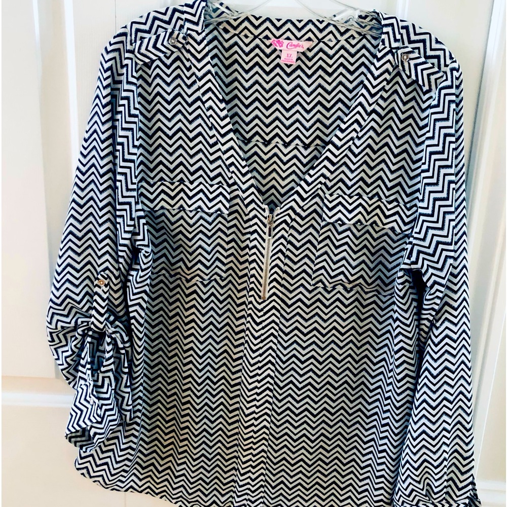 CHEVRON PRINT BLOUSE by CANDIES SIZE XL